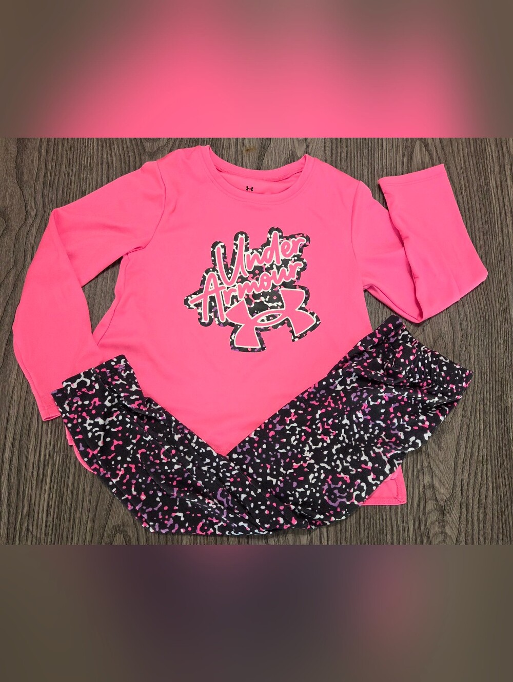 Under Armour Hot Pink Top with Black & Pink Patterned Pajama Pants